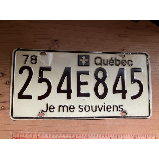 Plaque d'immatriculation 1978