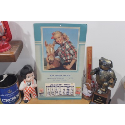 Calendrier boulangerie Wilson 1953