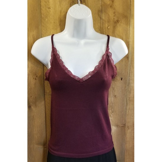 Cami lace bamboo bordeaux