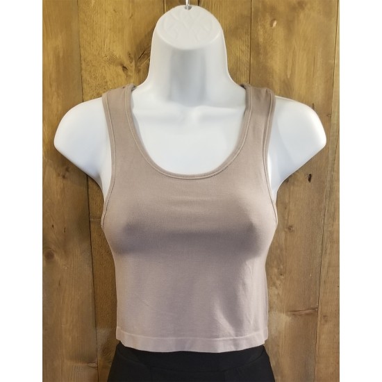 Cami crop top taupe