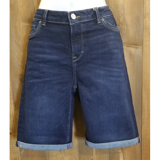 Short jeans long bleu foncé couleur 901