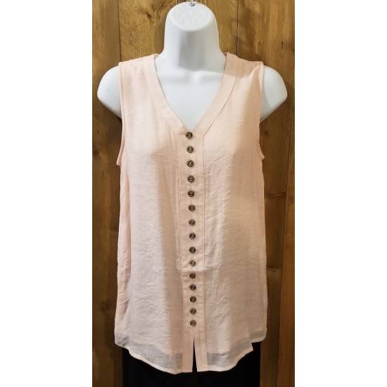 haut blush camisole avec boutons