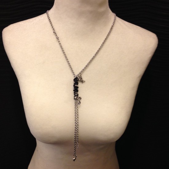Bijou collier chaine et cuir