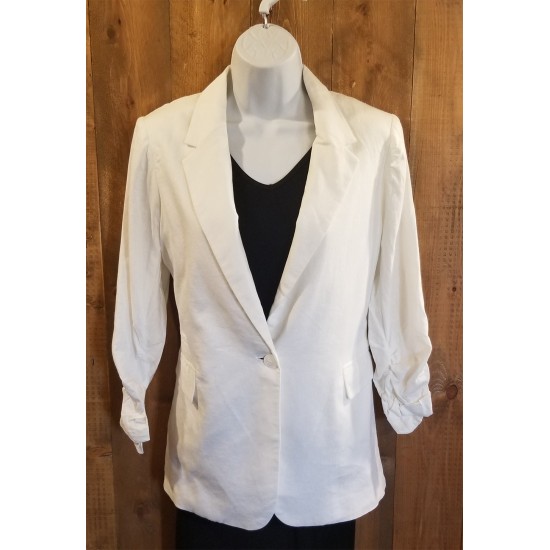 Blazer crème viscose et lin