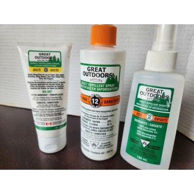 Lot de 3 répulsifs à insectes Great Outdoors Watkins – Adultes et enfants