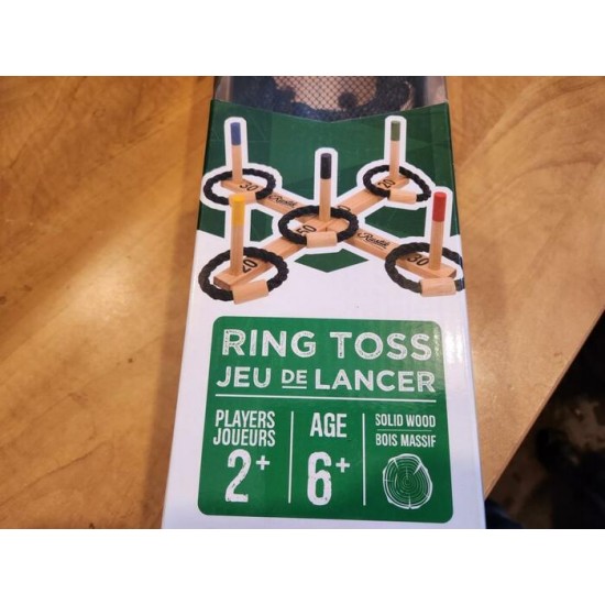 Jeu de lancer d’anneaux en bois massif Rustik – Ring Toss extérieur pour toute la famille