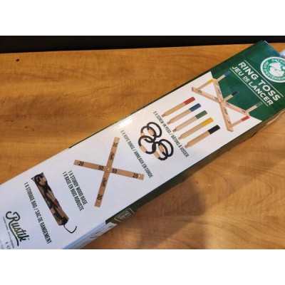 Jeu de lancer d’anneaux en bois massif Rustik – Ring Toss extérieur pour toute la famille