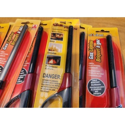 Lot de 10 briquets à gaz allume-feu pour BBQ, foyer et chandelles