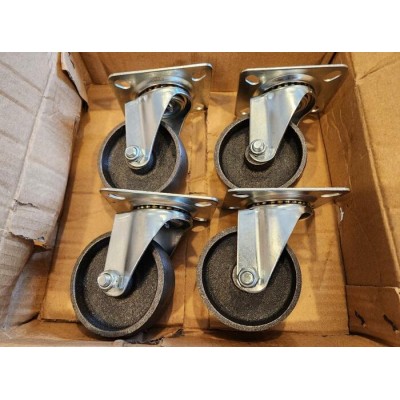 Ensemble de 4 roulettes pivotantes en acier – 3...