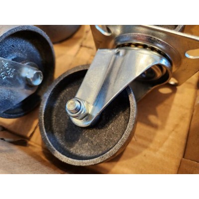 Ensemble de 4 roulettes pivotantes en acier – 3 pouces