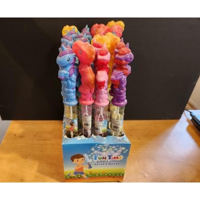 Présentoir de 23 bâtons à bulles licorne et dinosaure – Assortiment pour fêtes et événements