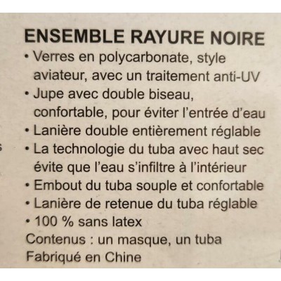 Ensemble masque de plongée et tuba Bestway Hydro-Swim pour adulte