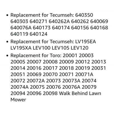 Carburateur de remplacement pour moteurs Tecumseh et Toro – Avec joints et colliers