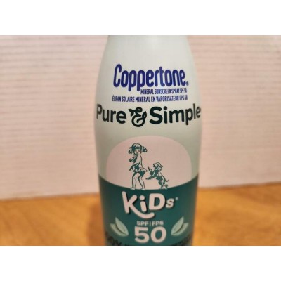 Coppertone Pure & Simple Kids FPS 50 – Crème solaire minérale pour enfants (Lotion ou Vaporisateur au choix)