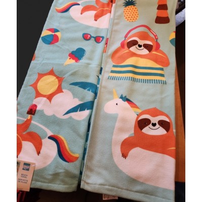Serviette de plage S&CO Home – Paresseux Tropical | 71 × 147 cm