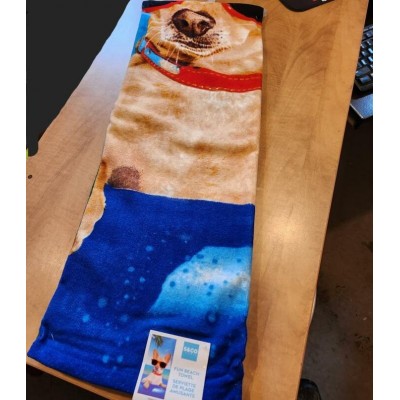 Serviette de plage amusante Chien avec lunettes...