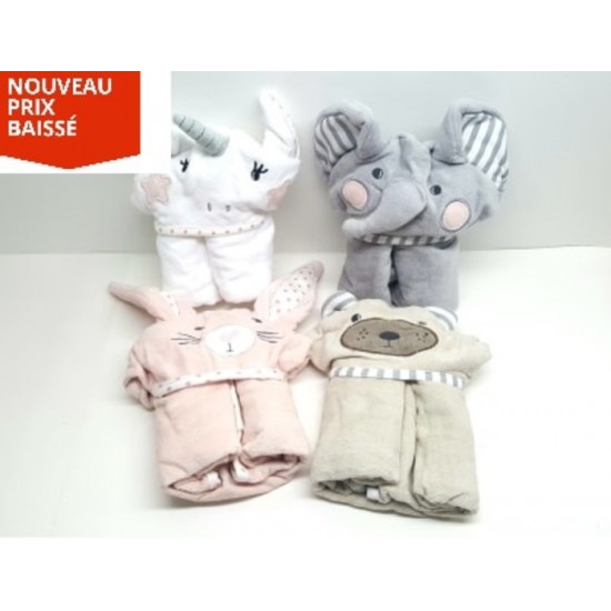 Serviette de bain à capuche d'animaux pour bébé  ( NEUF ) 