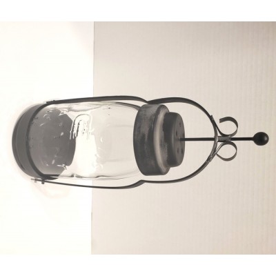Lanterne en verre et acier de style pot mason vintage 