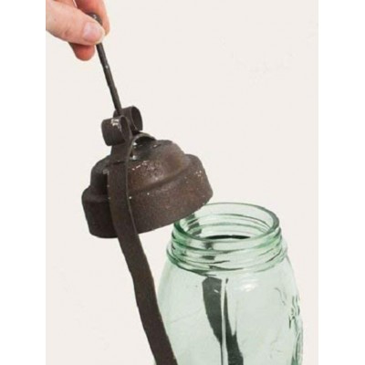Lanterne en verre et acier de style pot mason vintage 