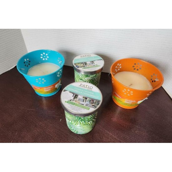 Lot de 4 Bougies à la Citronnelle pour Patio et Terrasse