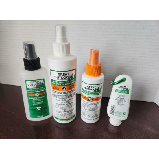 Lot de 4 répulsifs à insectes Great Outdoors Watkins – Adultes et enfants