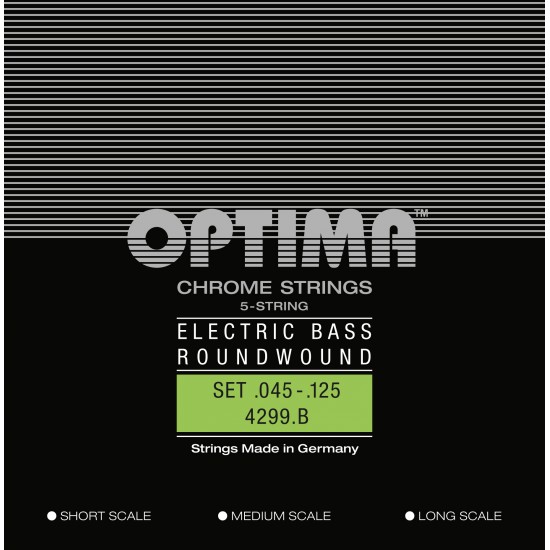 OPTIMA cordes CHROME - basse électrique 5 cordes...