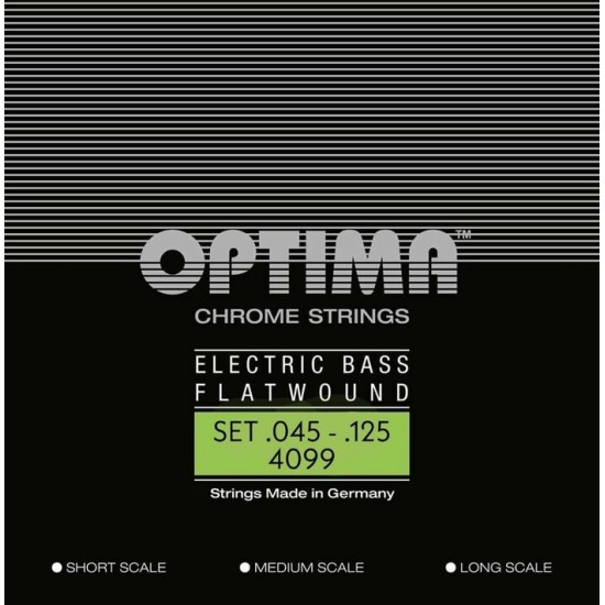 OPTIMA cordes FLATWOUND CHROME - basse électrique 5 cordes 45-125