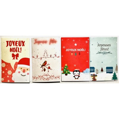 Cartes de voeux de noel sur papier ensemencé