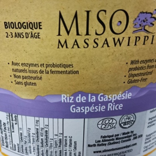 Miso Massawippi biologique - Riz de la Gaspésie ...