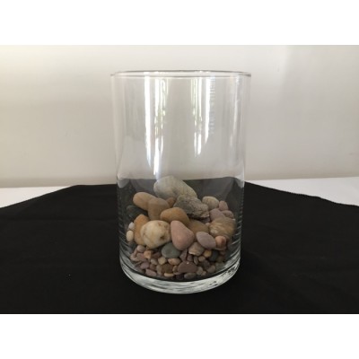 Vase cylindrique en verre transparent 6 po