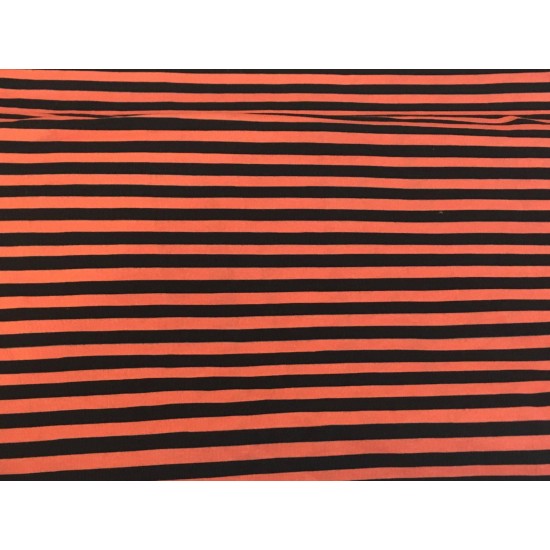 Jersey / Knit imprime / Ligné corail et noir