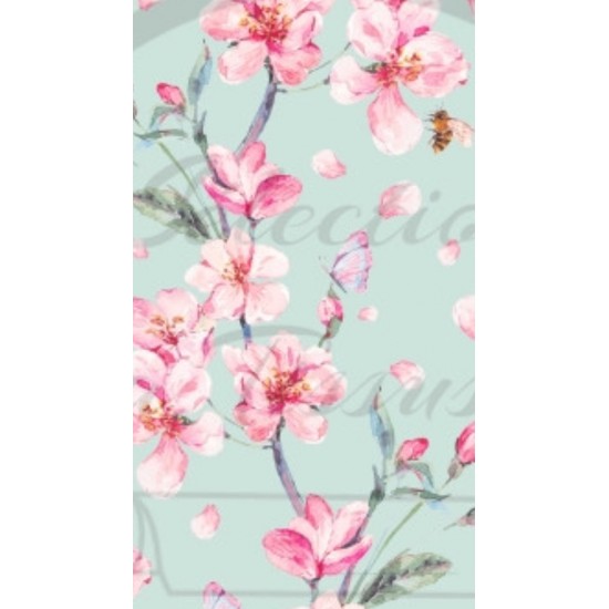 Jersey/knit/Selection Isa Tissus/Fleurs de pommier et abeille