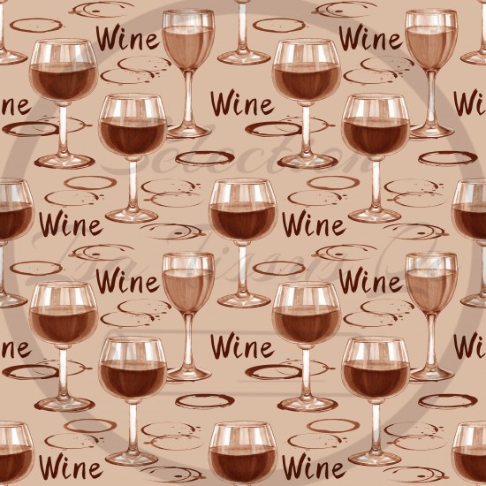 Jersey / Knit / Sélection Isa Tissus / Coupes de vin 2 style, mot Wine