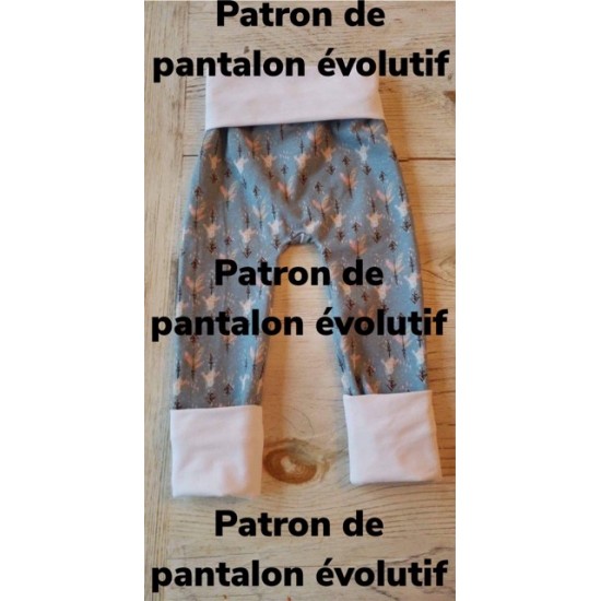 Patron Pantalon Évolutif avec couture sur le coté, 3 grandeurs disponibles