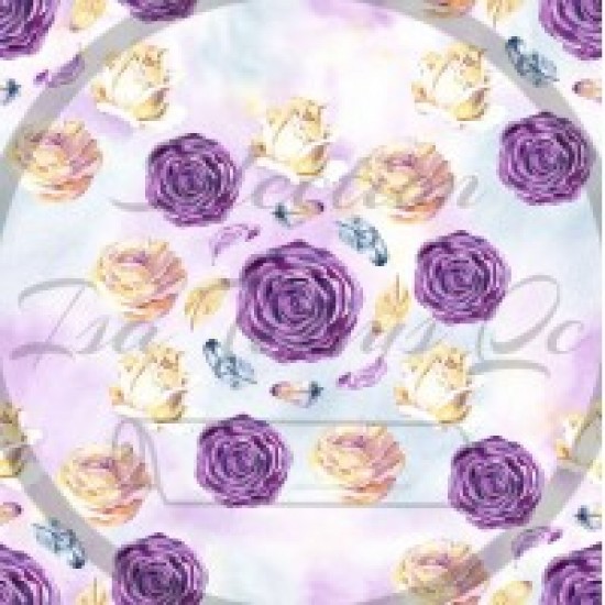 Jersey / Knit / Sélection Isa Tissus / Rose mauve/crème, plume, watercolor