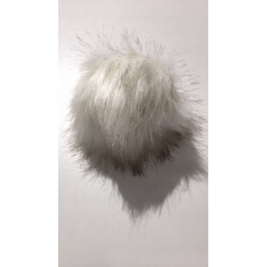 Pompon de fausse fourrure à snap - blanc