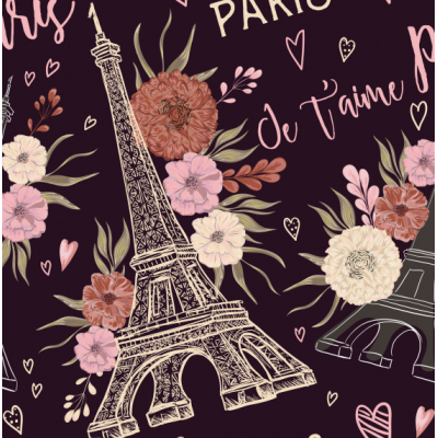 Jersey Sensas / Knit imprime / Paris / Tour Eiffel...