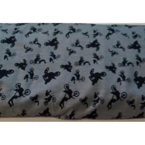 Jersey / Knit imprime / motocross silhouette fond gris
