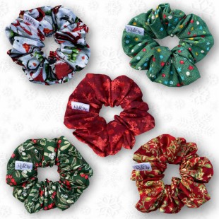 Chou / scrunchie Noël pour cheveux en tissus de...