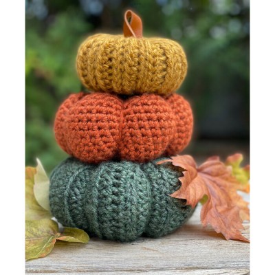 Citrouilles crochetées style rustique - TRIO