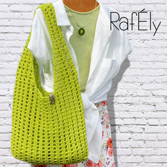 Sac Fourre-tout style filet - couleur vert lime