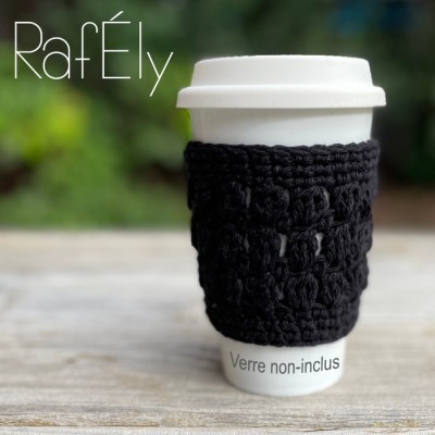 Manchon pour verre/tasse - couleur noir