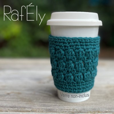 Manchon pour verre/tasse - couleur turquoise