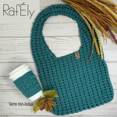 PROMO - Sac filet et Manchon pour verre/tasse - couleur gris