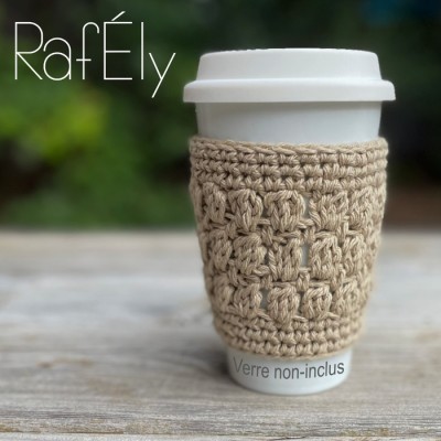 Manchon pour verre/tasse - couleur rose fishia