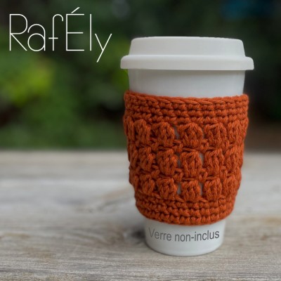 Manchon pour verre/tasse - couleur rose fishia