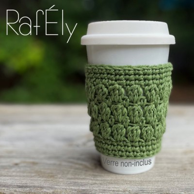 Manchon pour verre/tasse - couleur rose fishia
