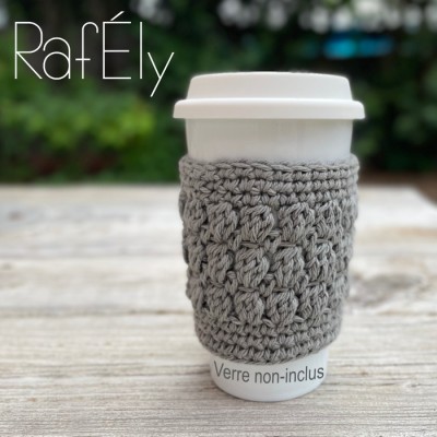 Manchon pour verre/tasse - couleur rose fishia