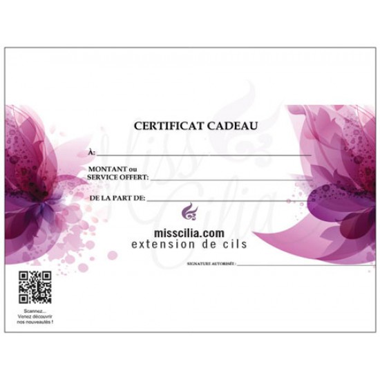 Certificat cadeau Miss Cilia (10) - FRANÇAIS