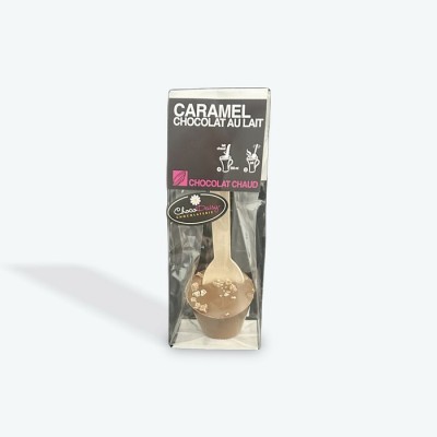 Cuillère de chocolat chaud au caramel